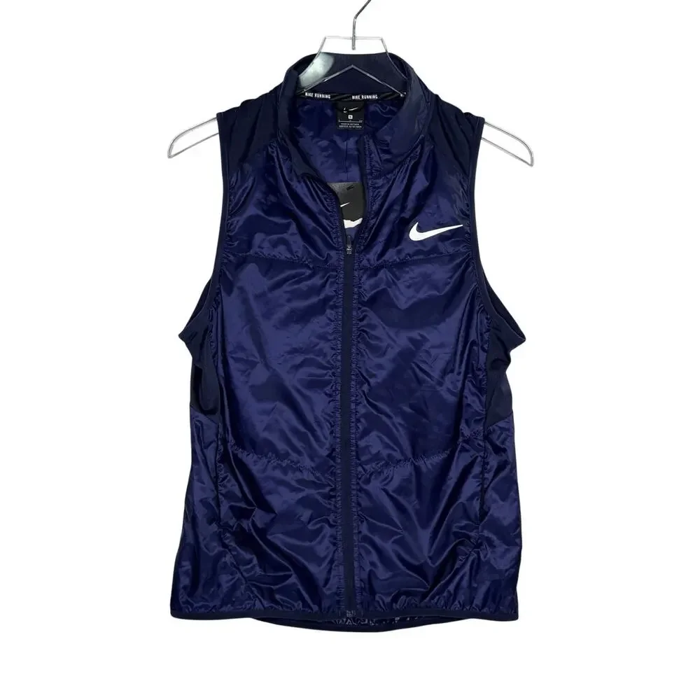 Nike Mens Polyfill Running Vest S NEW Navy Lightweight Full Zip Active Sports